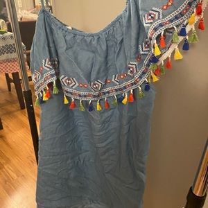 Blue Jean embroidered dress